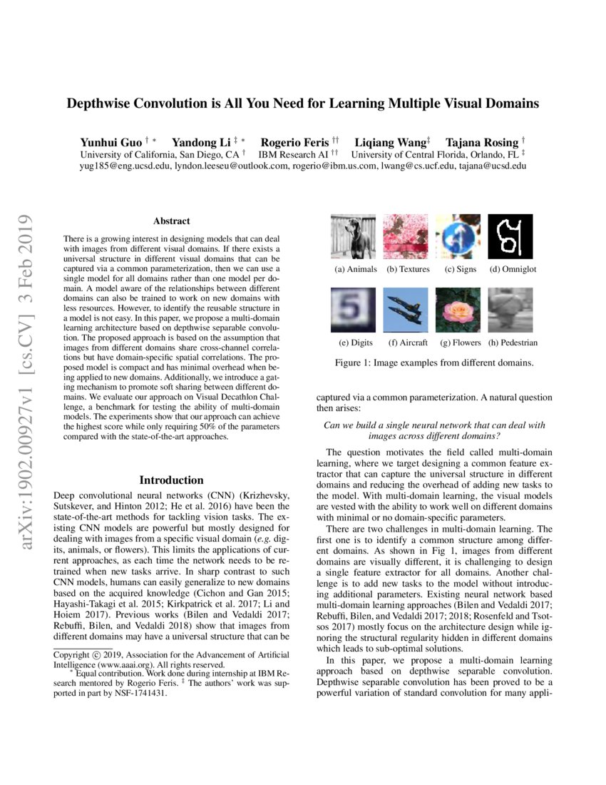 Depthwise Convolution is All You Need for Learning Multiple Visual ...
