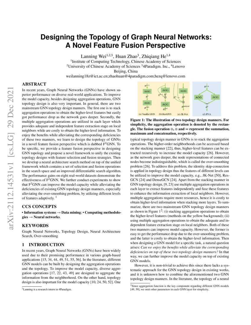Designing The Topology Of Graph Neural Networks A Novel Feature Fusion Designing The Topology Of Graph Neural Networks A Novel Feature Fusion