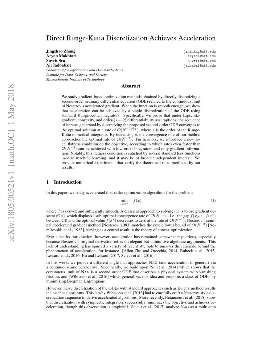 Direct RungeKutta Discretization Achieves Acceleration DeepAI