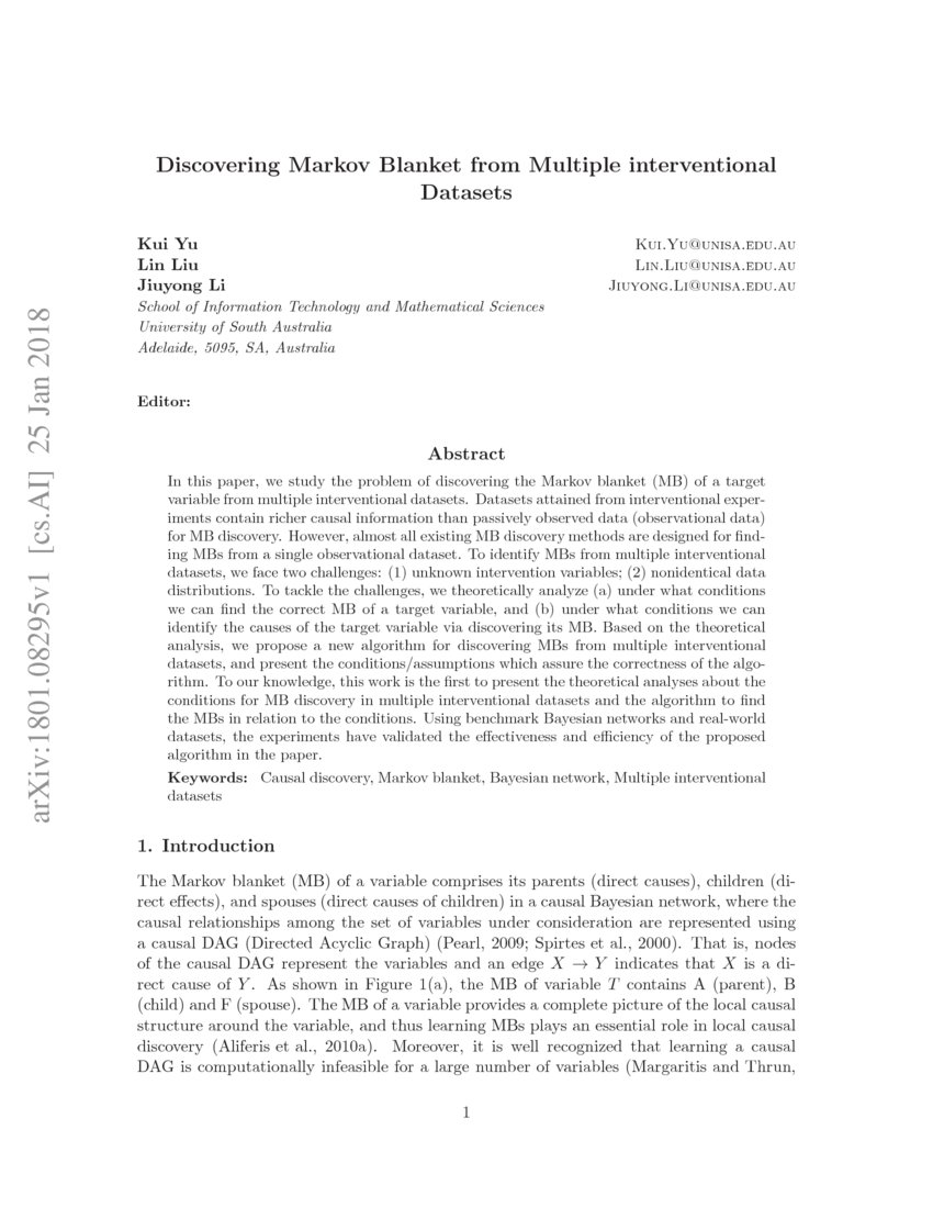 Discovering Markov Blanket from Multiple interventional Datasets DeepAI