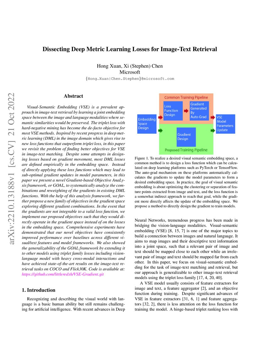 Dissecting deep metric learning losses for image text retrieval deepai