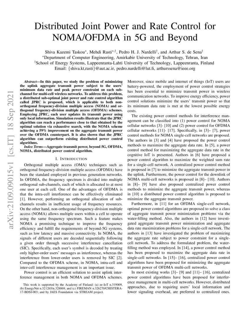 Distributed Joint Power and Rate Control for NOMA/OFDMA in 5G and
