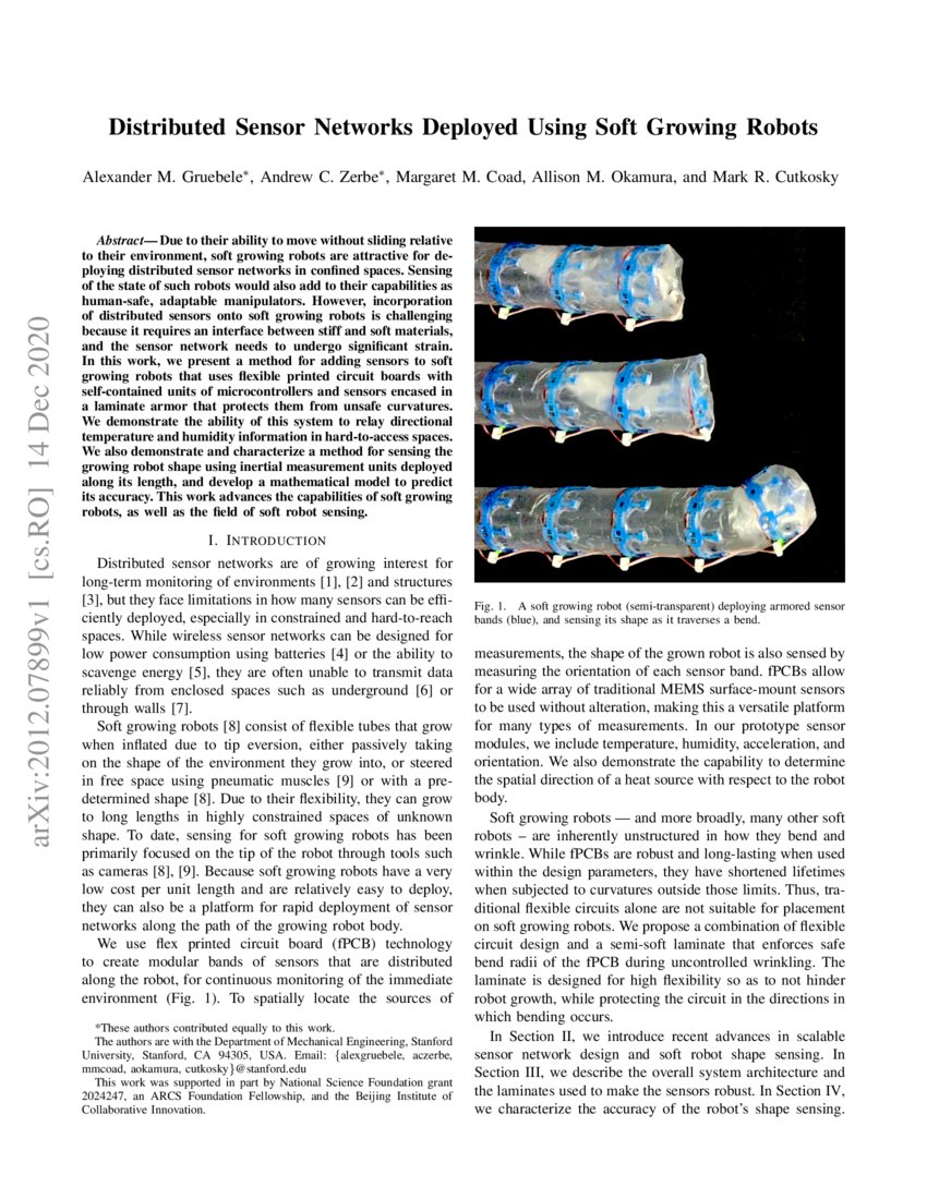 Distributed Sensor Networks Deployed Using Soft Growing Robots | DeepAI