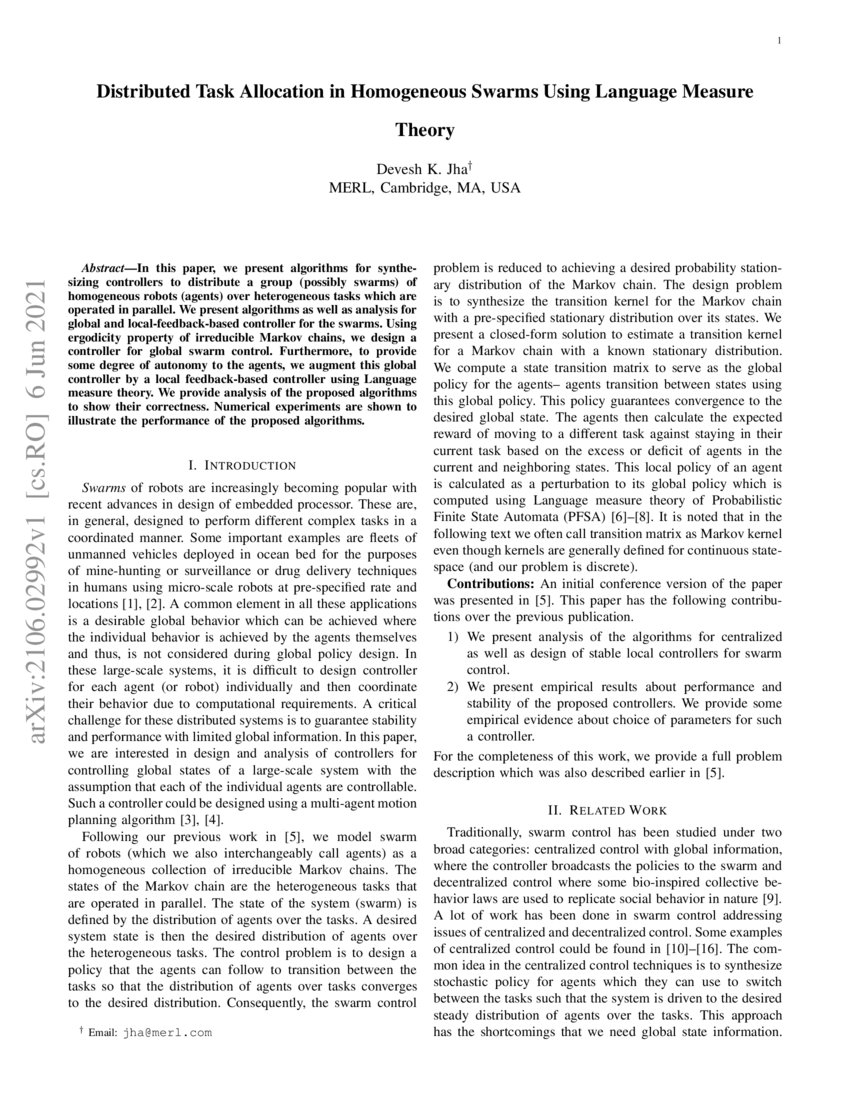 Distributed Task Allocation in Homogeneous Swarms Using Language