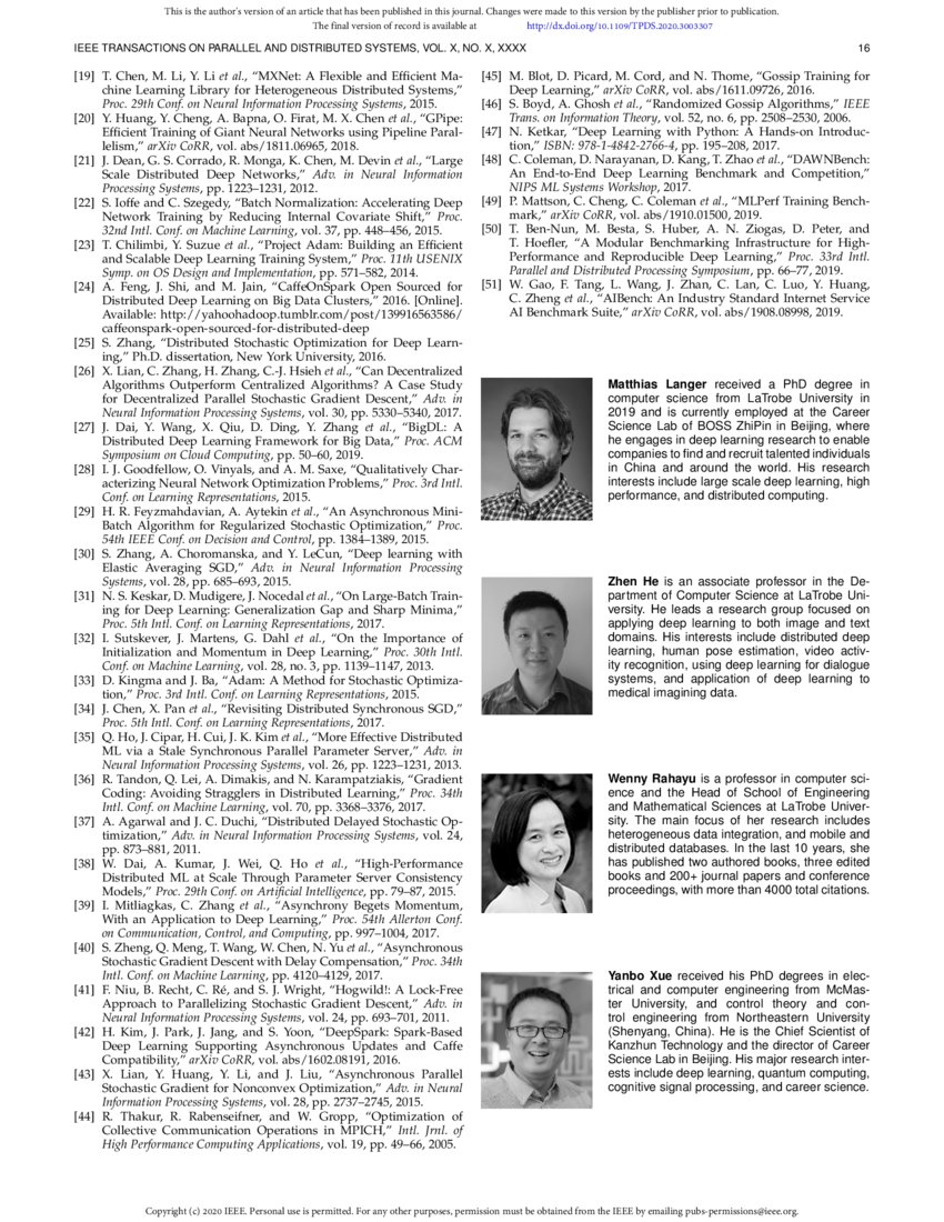 Distributed Training of Deep Learning Models A Taxonomic Perspective