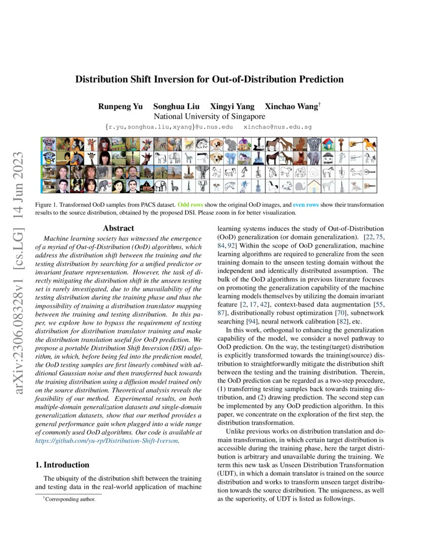 Distribution Shift Inversion for OutofDistribution Prediction DeepAI