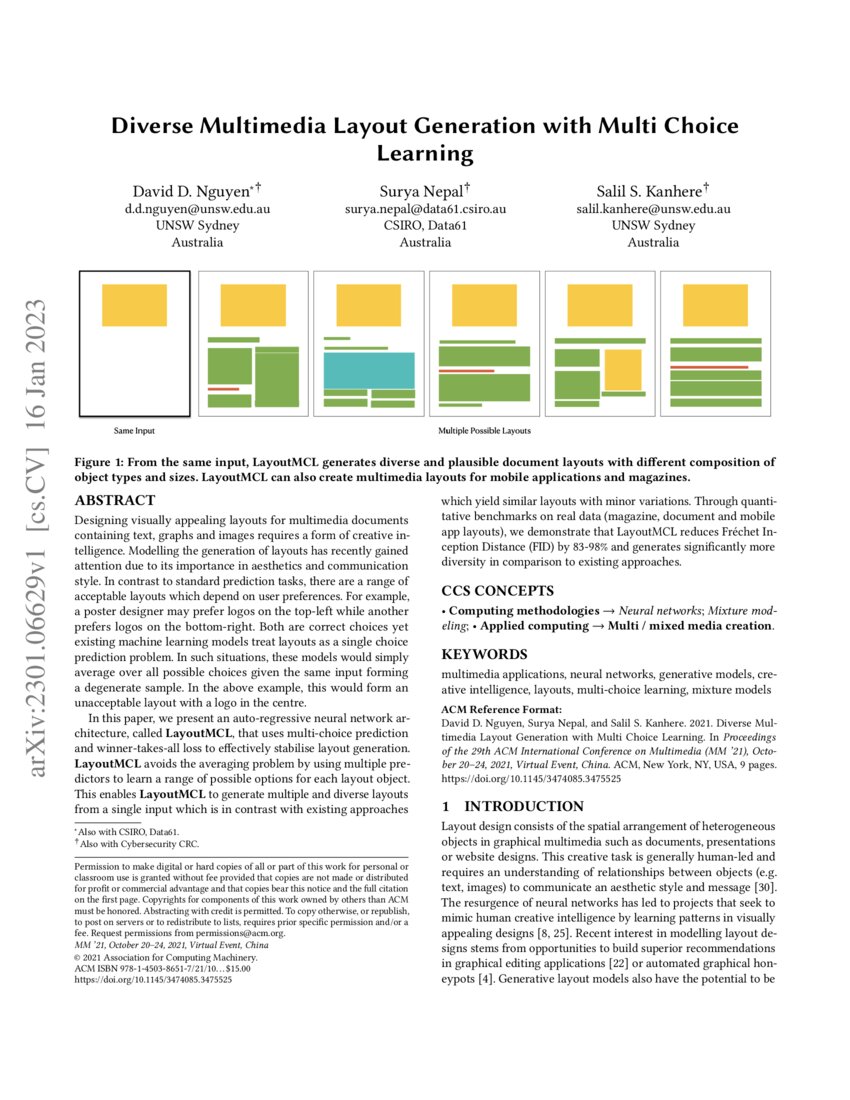 Diverse Multimedia Layout Generation with Multi Choice Learning DeepAI