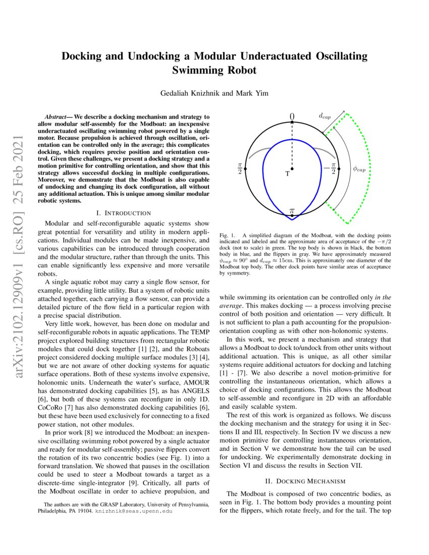 Docking and Undocking a Modular Underactuated Oscillating Swimming