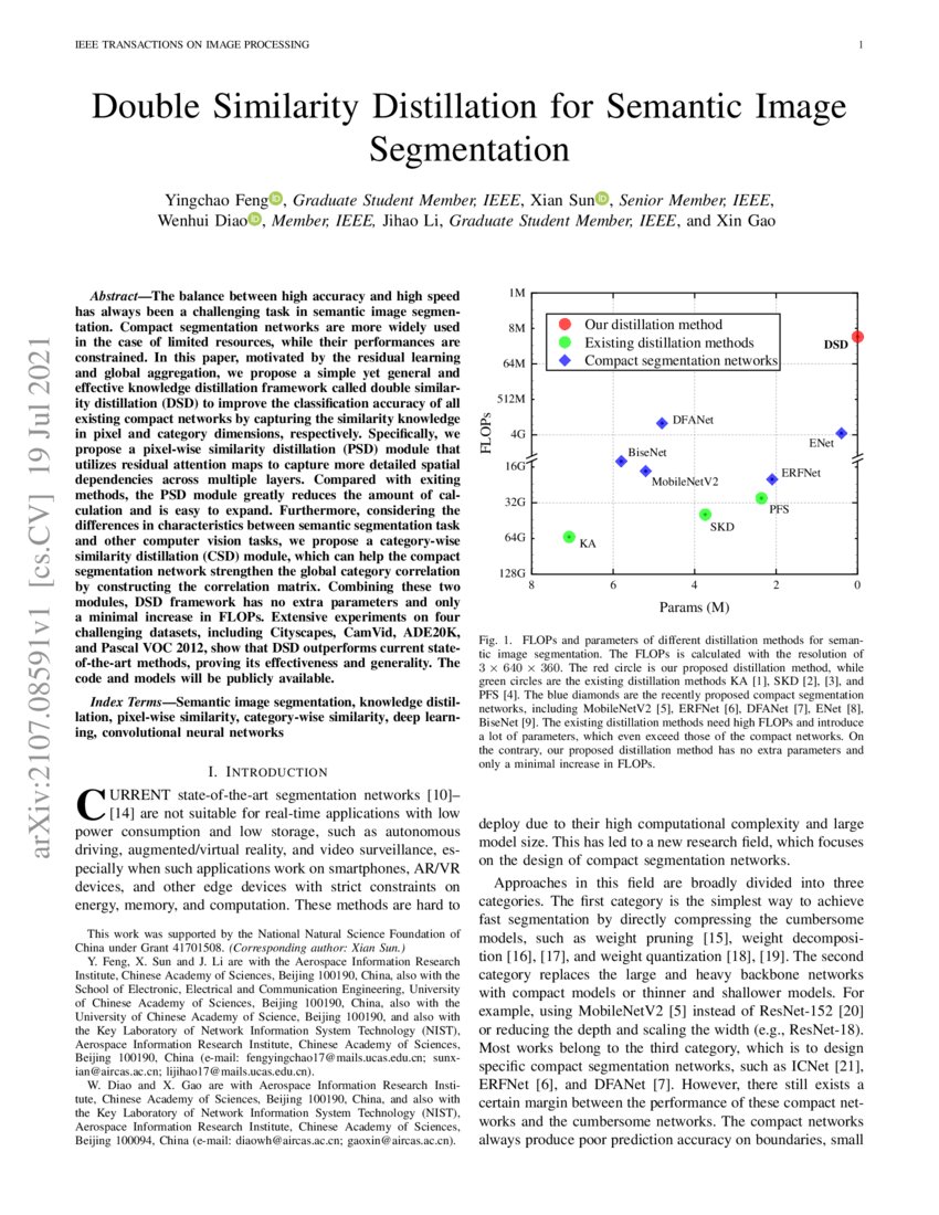 Double Similarity Distillation for Semantic Image Segmentation DeepAI