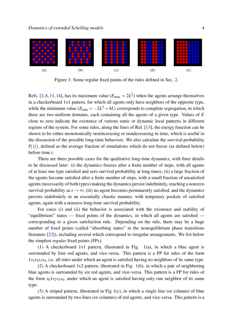 Dynamics of extended Schelling models | DeepAI