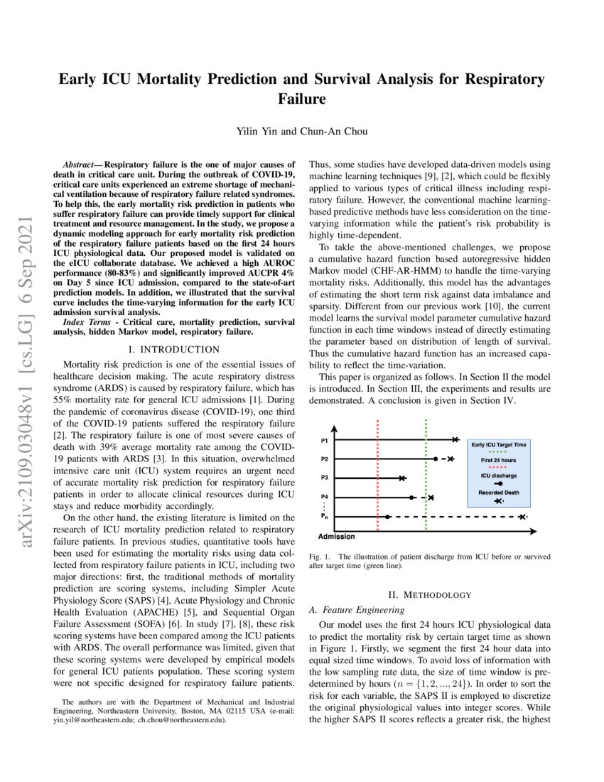 Early ICU Mortality Prediction and Survival Analysis for Respiratory ...