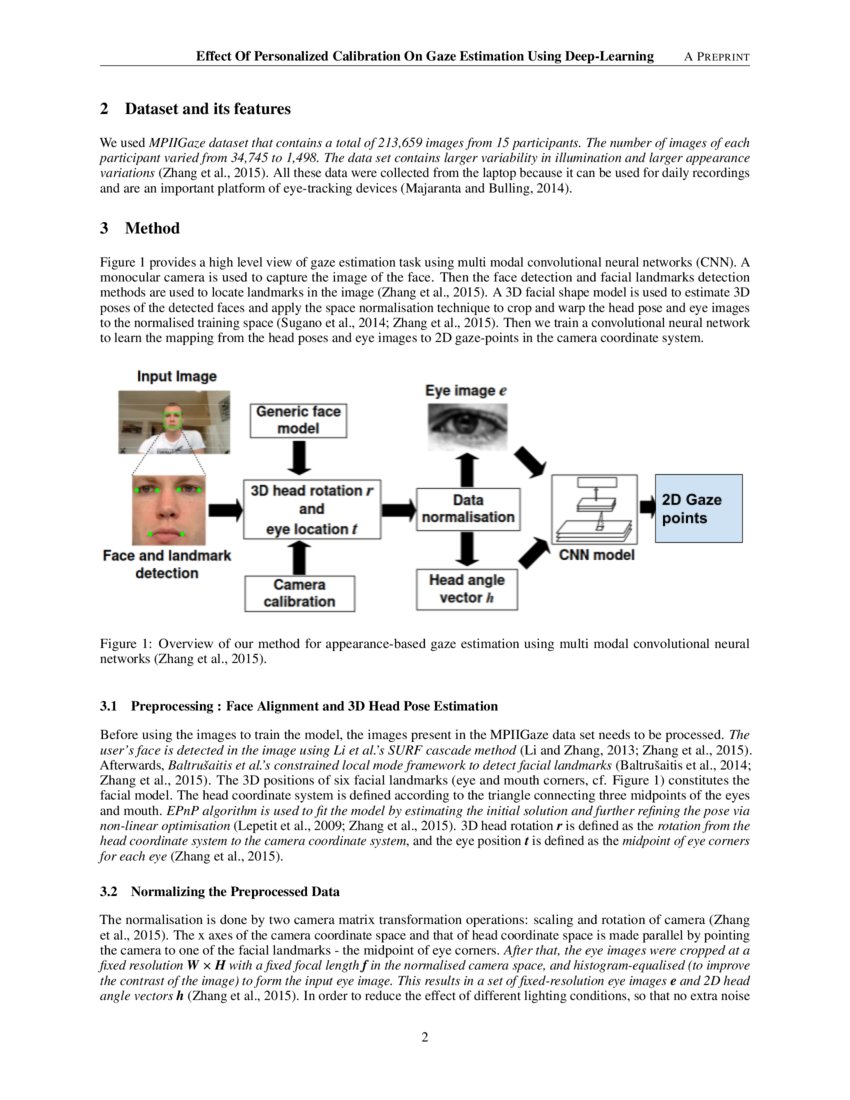Effect Of Personalized Calibration On Gaze Estimation Using Deep