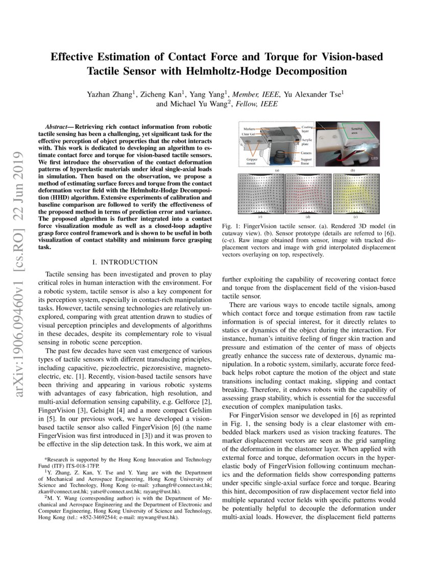 Effective Estimation of Contact Force and Torque for Vision-based ...