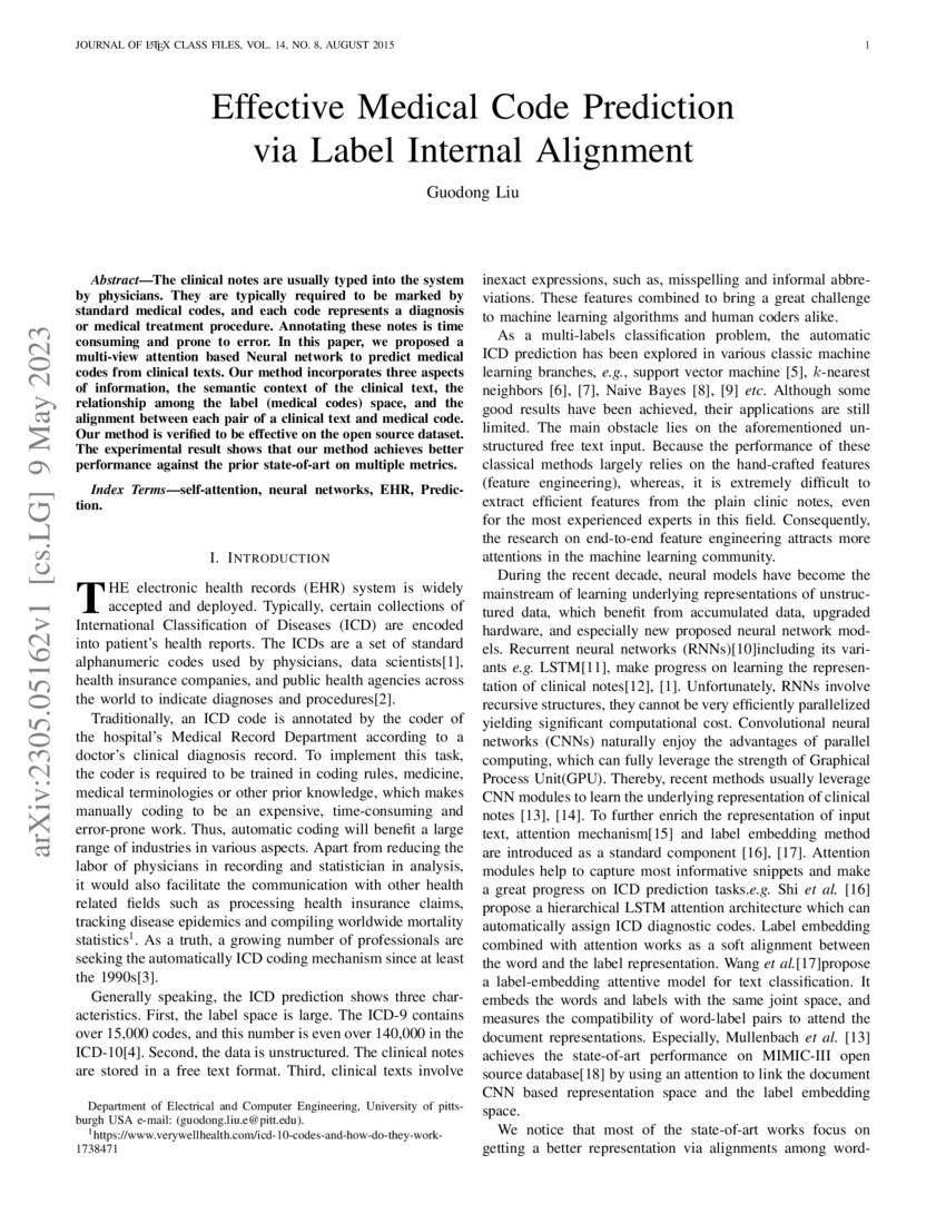 Effective Medical Code Prediction via Label Internal Alignment DeepAI