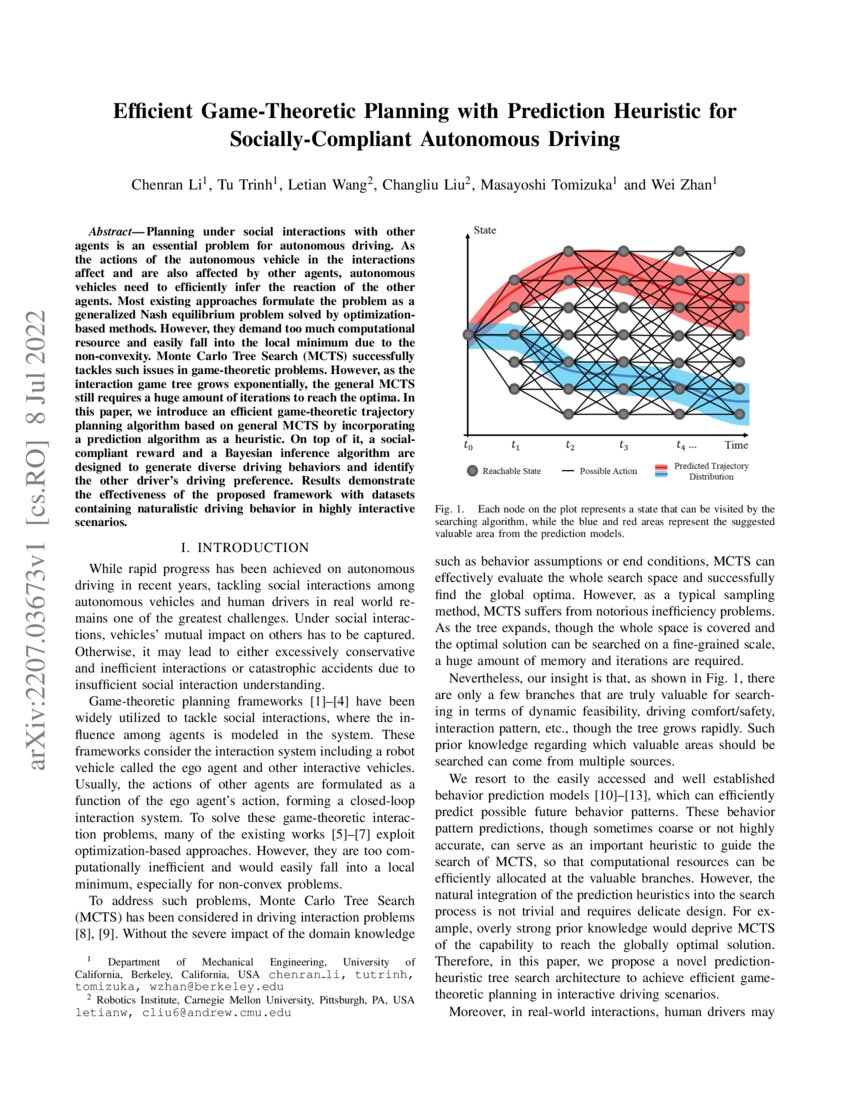 Efficient GameTheoretic Planning with Prediction Heuristic for Autonomous