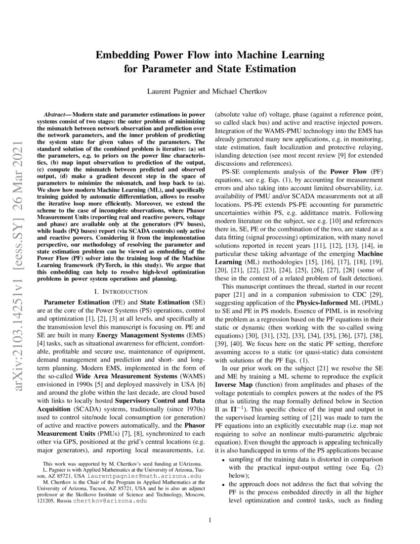 Embedding Power Flow into Machine Learning for Parameter and State