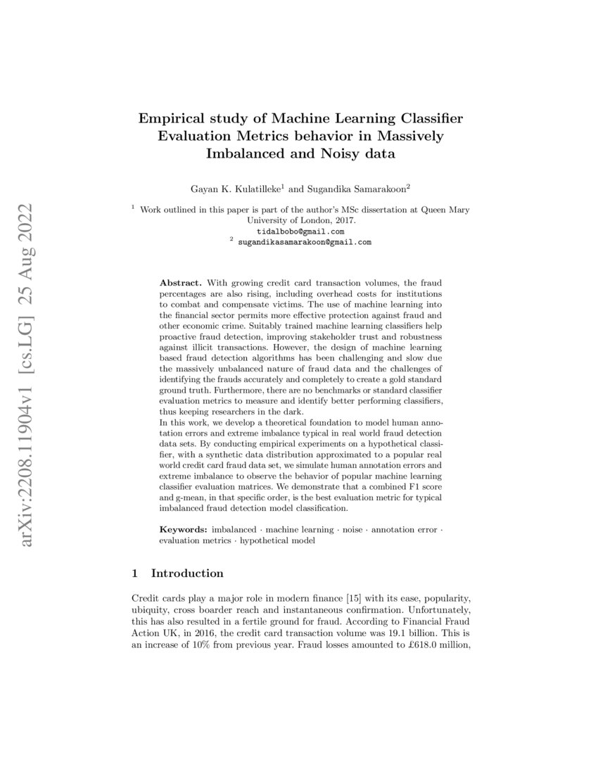 Empirical study of Machine Learning Classifier Evaluation Metrics