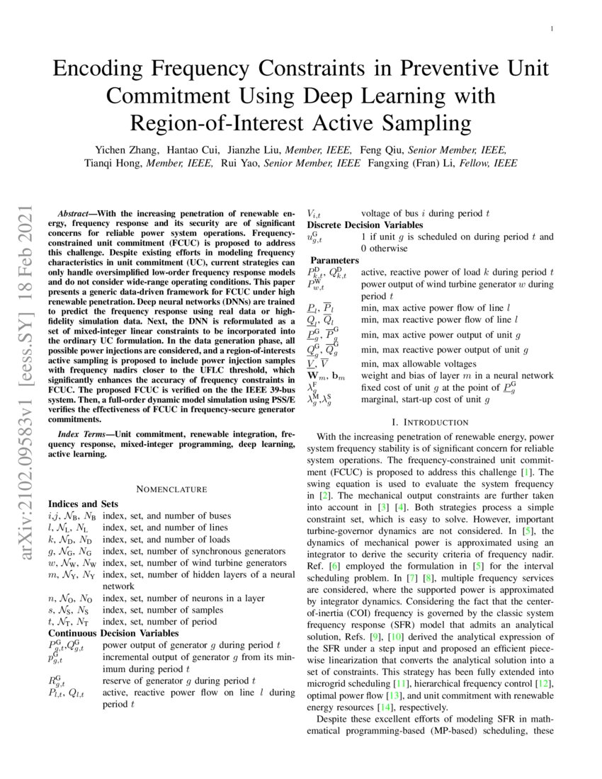 Encoding Frequency Constraints in Preventive Unit Commitment Using Deep Learning with Regionof