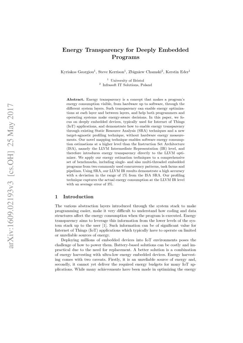 Energy Transparency for Deeply Embedded Programs | DeepAI