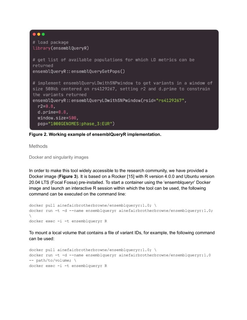 ensemblQueryR fast, flexible and highthroughput querying of Ensembl