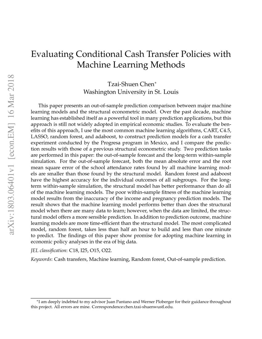Evaluating Conditional Cash Transfer Policies with Machine Learning