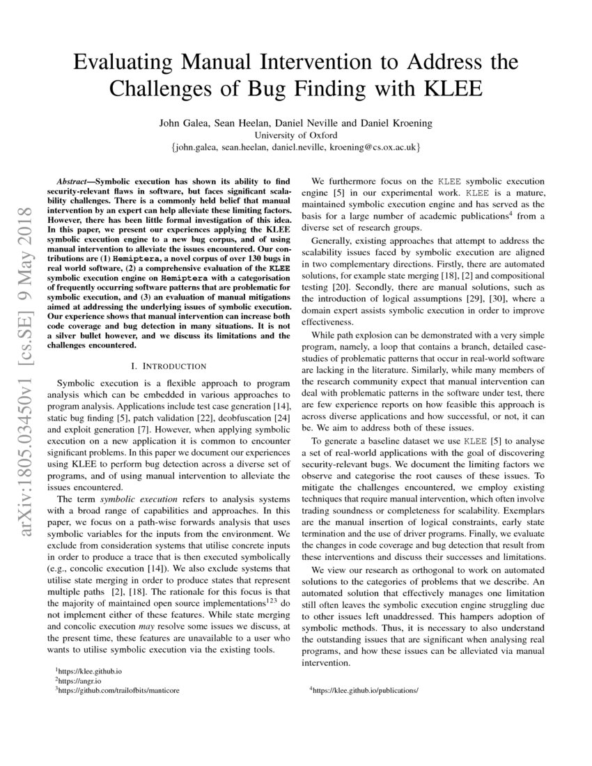 Evaluating Manual Intervention to Address the Challenges of Bug Finding