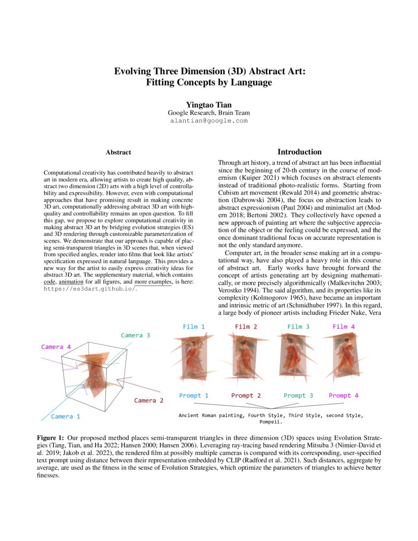 Evolving Three Dimension (3D) Abstract Art: Fitting Concepts by ...