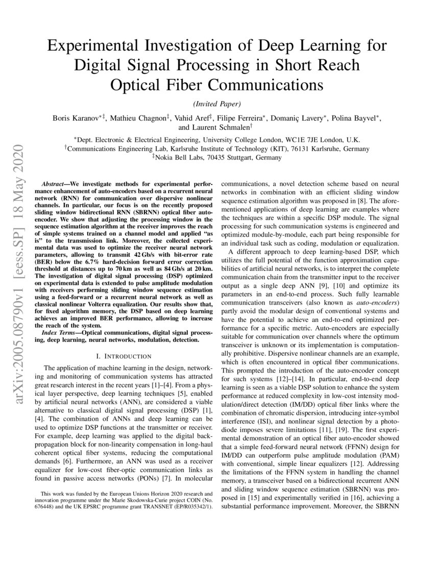 Experimental Investigation of Deep Learning for Digital Signal