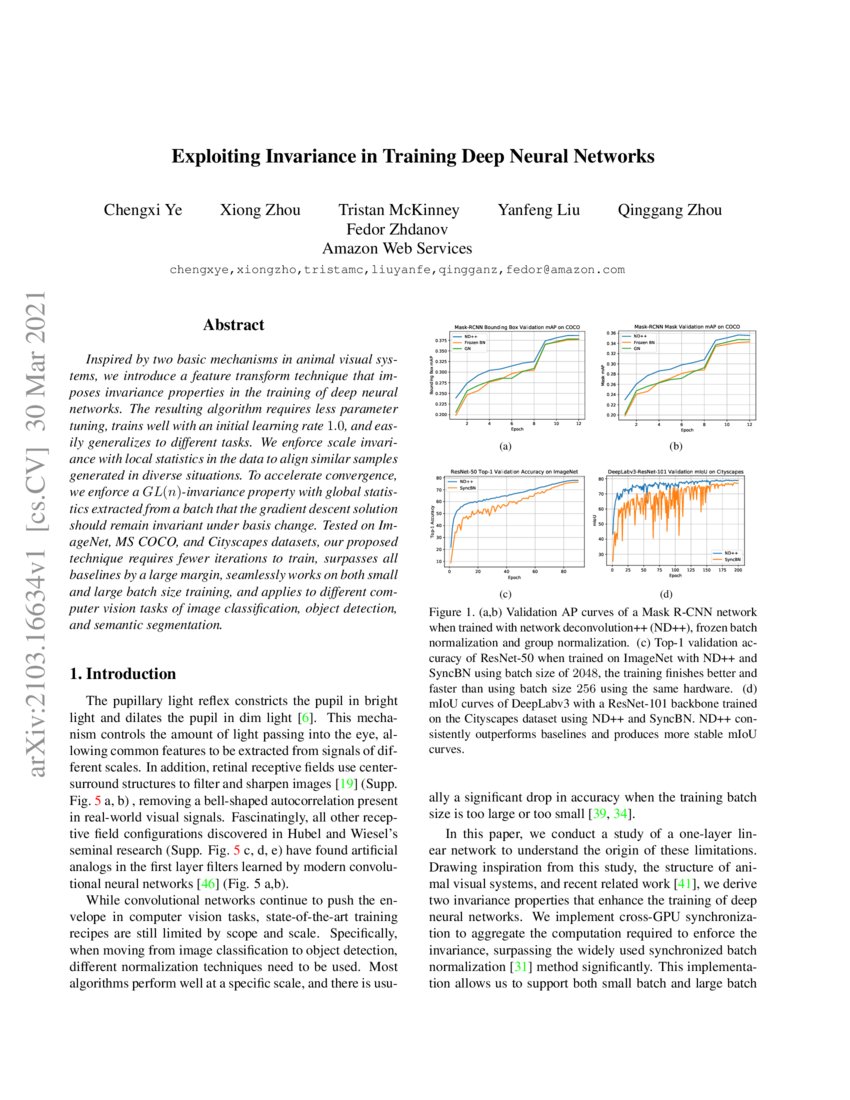 Exploiting Invariance in Training Deep Neural Networks DeepAI
