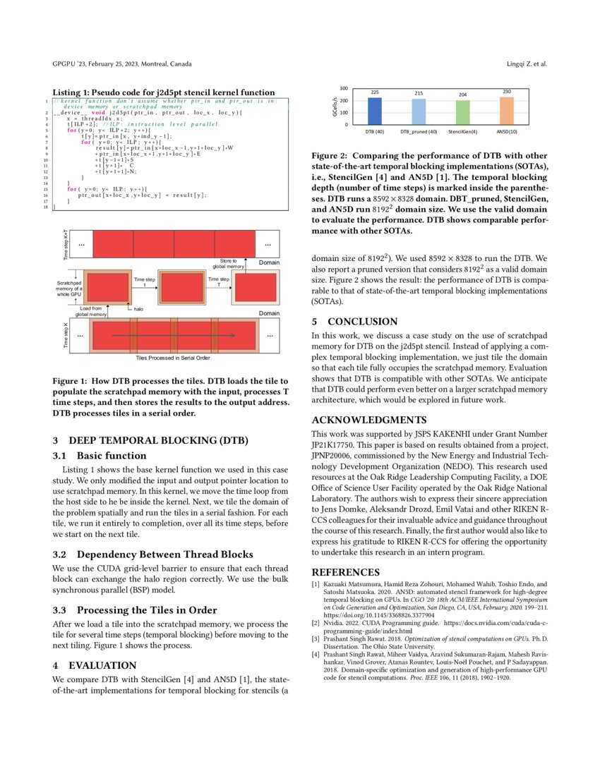 Exploiting Scratchpad Memory for Deep Temporal Blocking A case study