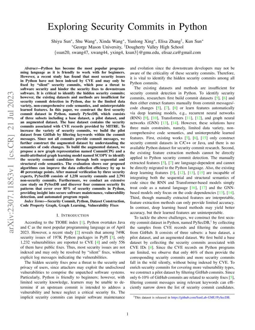 Exploring Security Commits in Python DeepAI