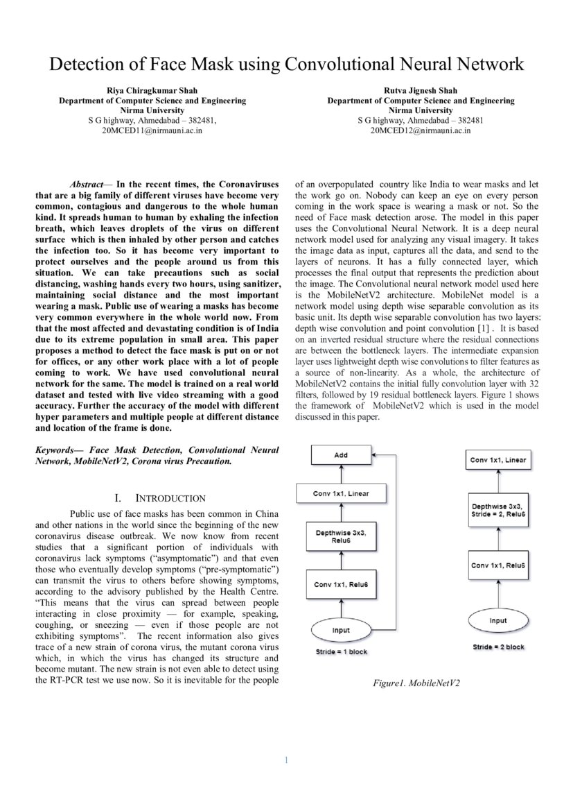 Face mask detection using convolution neural network | DeepAI