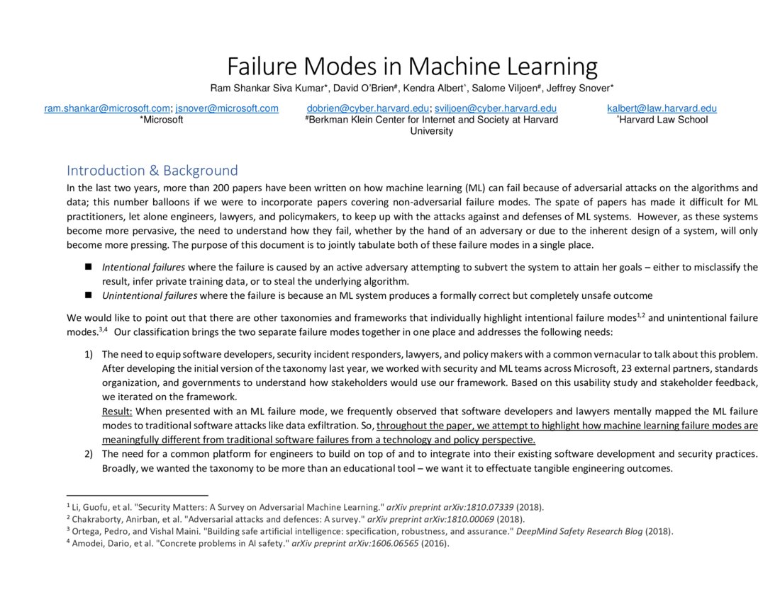 Failure Modes in Machine Learning Systems | DeepAI