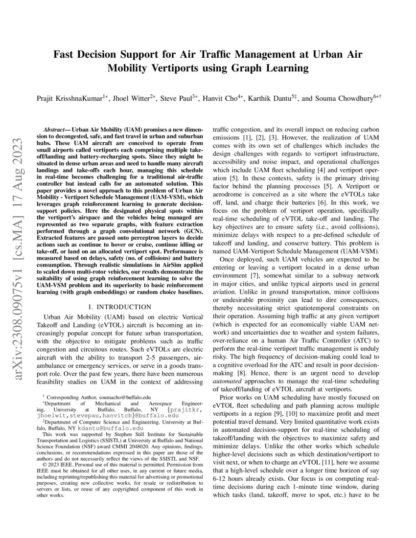 Fast Decision Support for Air Traffic Management at Urban Air Mobility