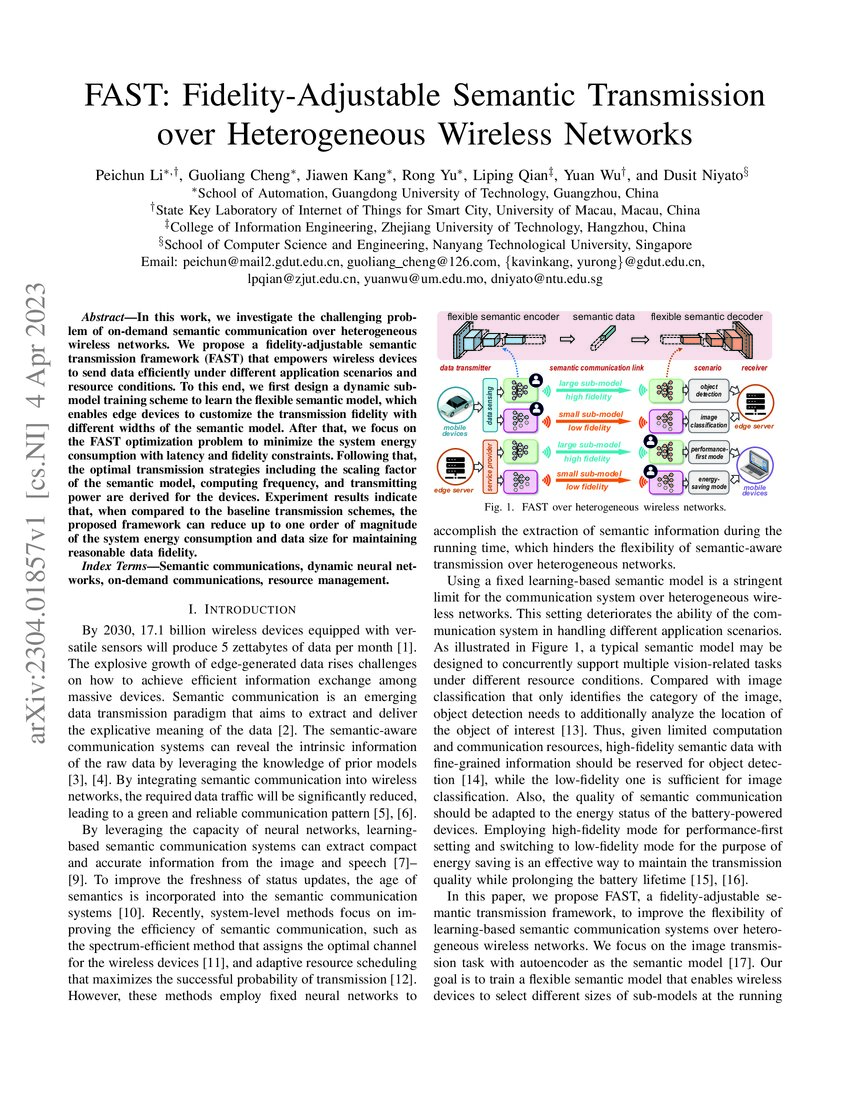 FAST FidelityAdjustable Semantic Transmission over Heterogeneous