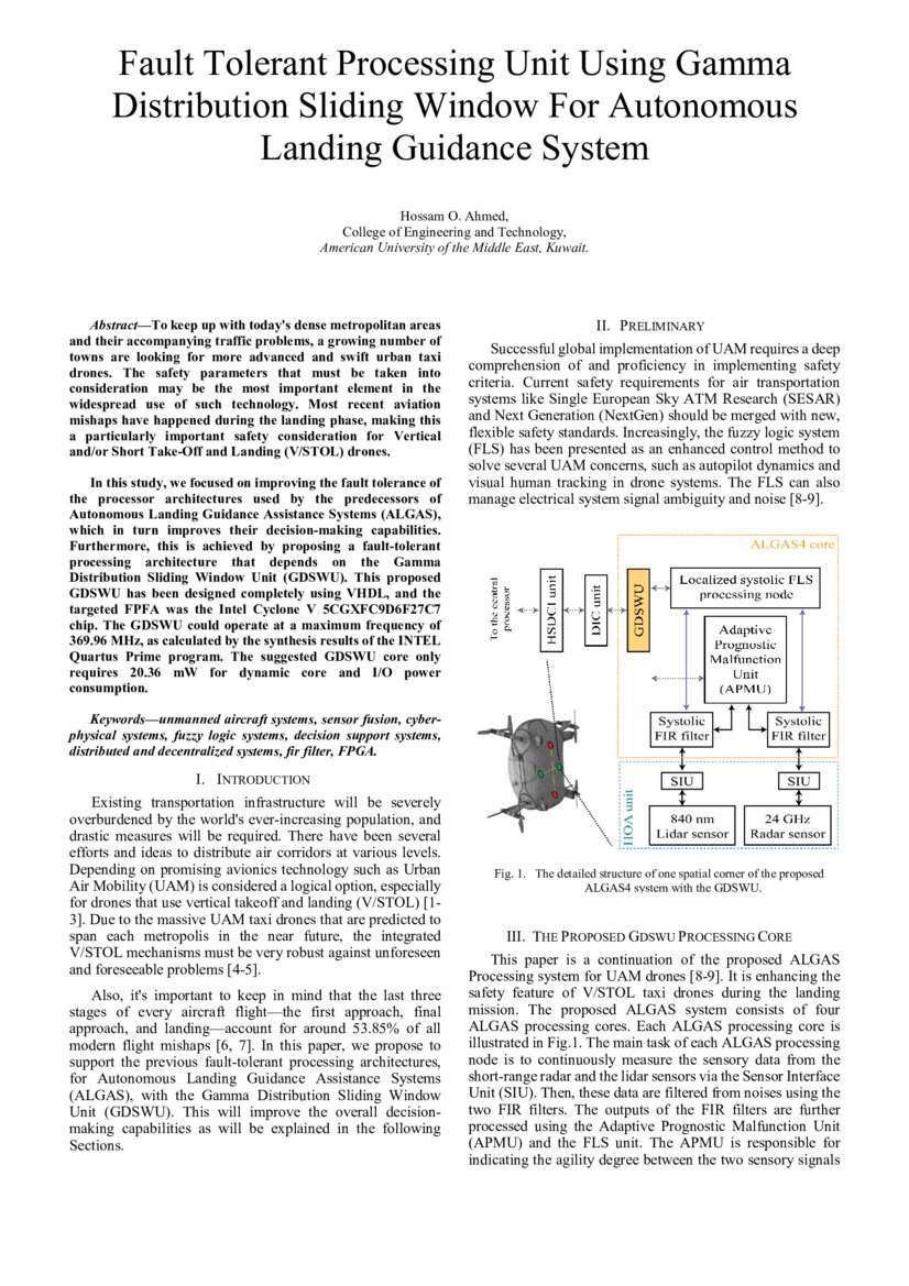 Fault Tolerant Processing Unit Using Gamma Distribution Sliding Window
