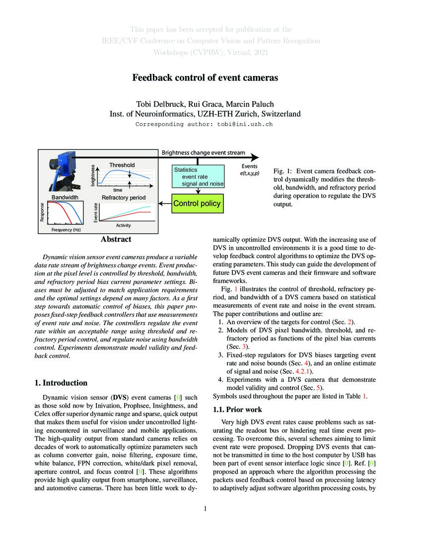 Feedback control of event cameras DeepAI