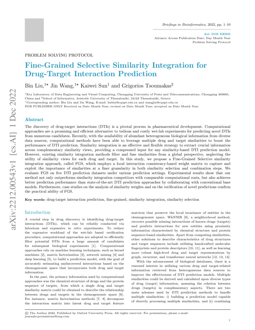FineGrained Selective Similarity Integration for DrugTarget