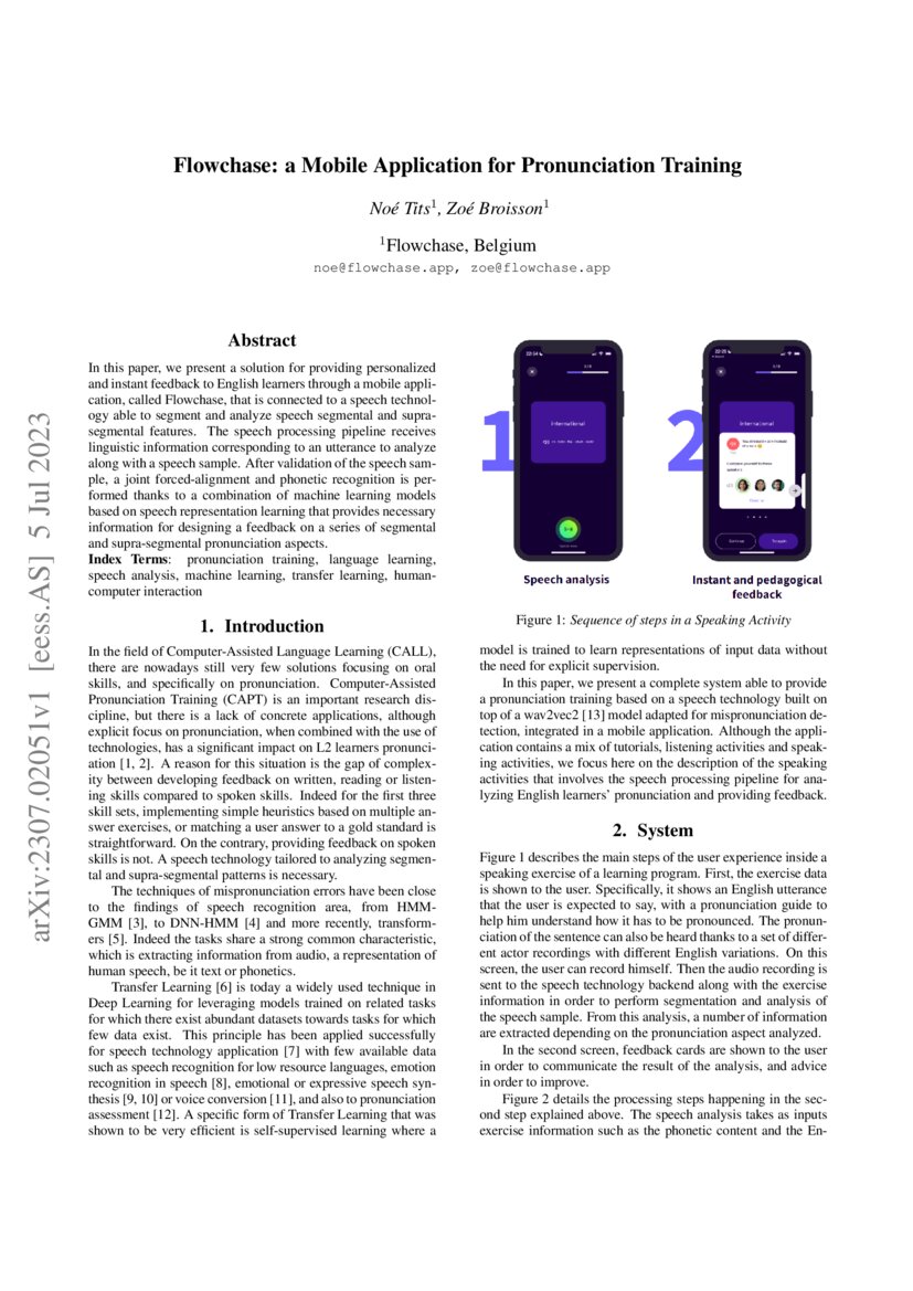 Flowchase a Mobile Application for Pronunciation Training DeepAI
