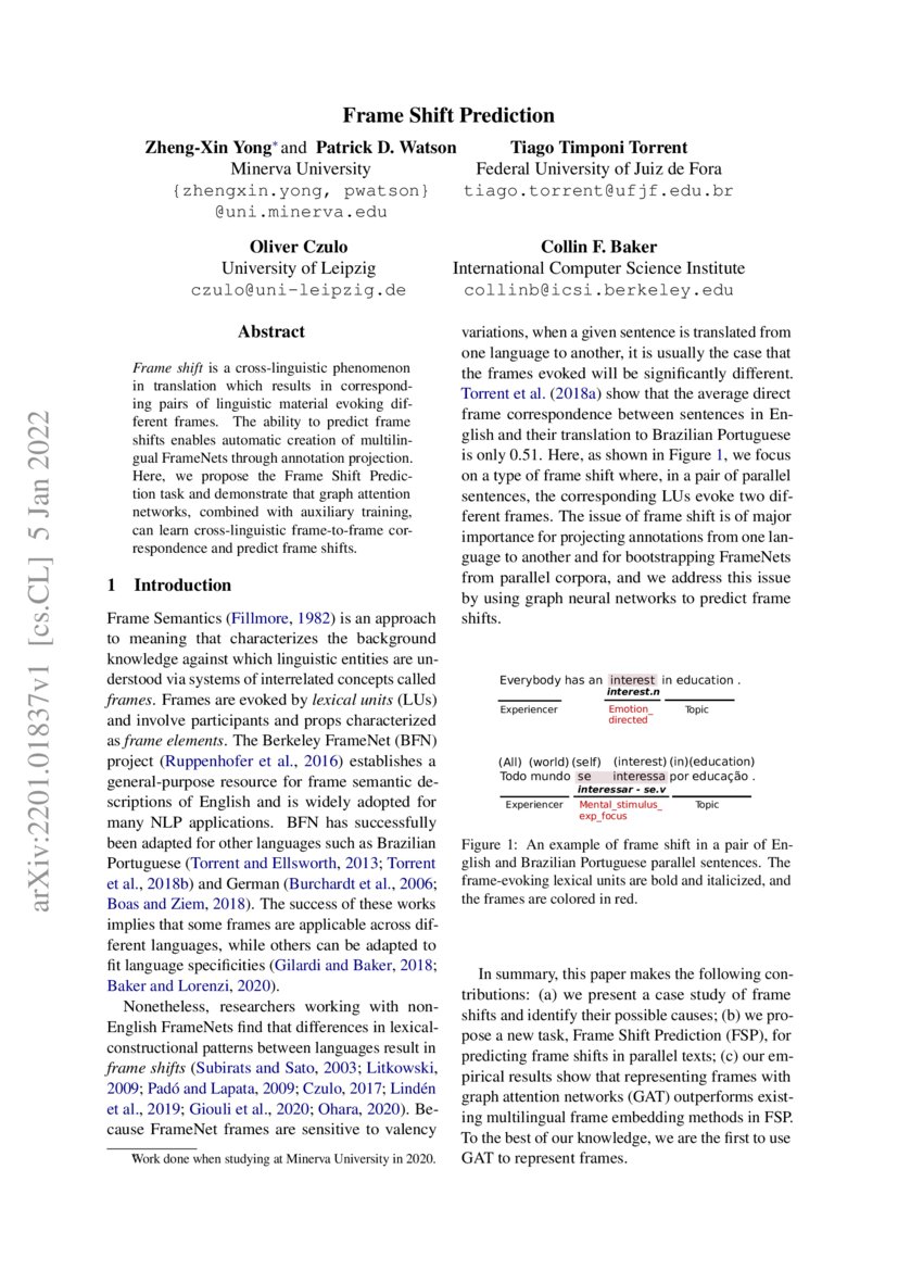 Frame Shift Prediction DeepAI