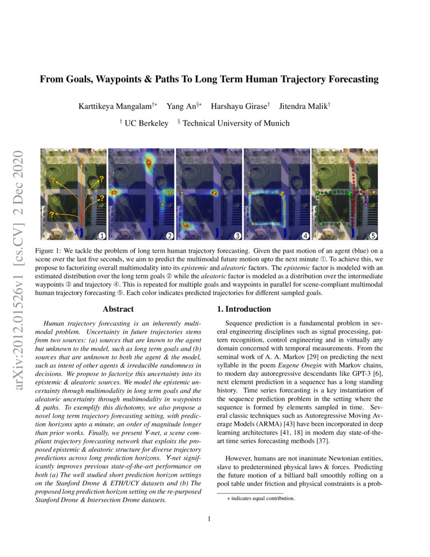 From Goals, Waypoints Paths To Long Term Human Trajectory Forecasting
