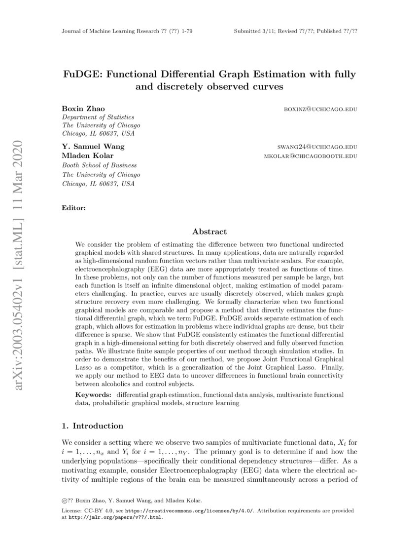 FuDGE Functional Differential Graph Estimation with fully and