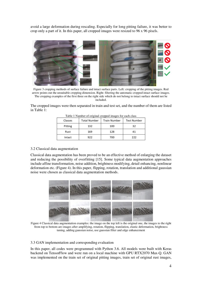 GAN based ball screw drive picture database enlargement for failure