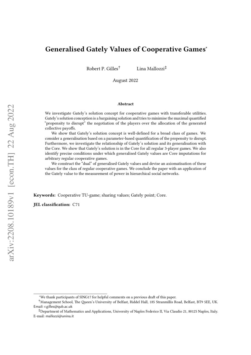 Generalised Gately Values of Cooperative Games | DeepAI