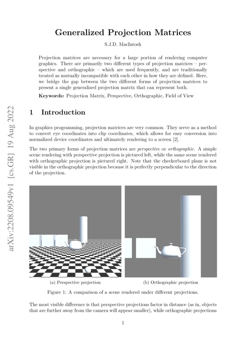 Generalized Projection Matrices DeepAI