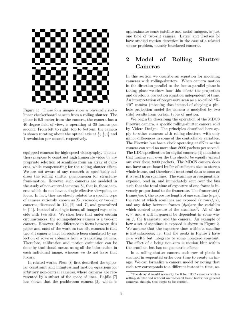 Geometric Models of Rolling-Shutter Cameras | DeepAI