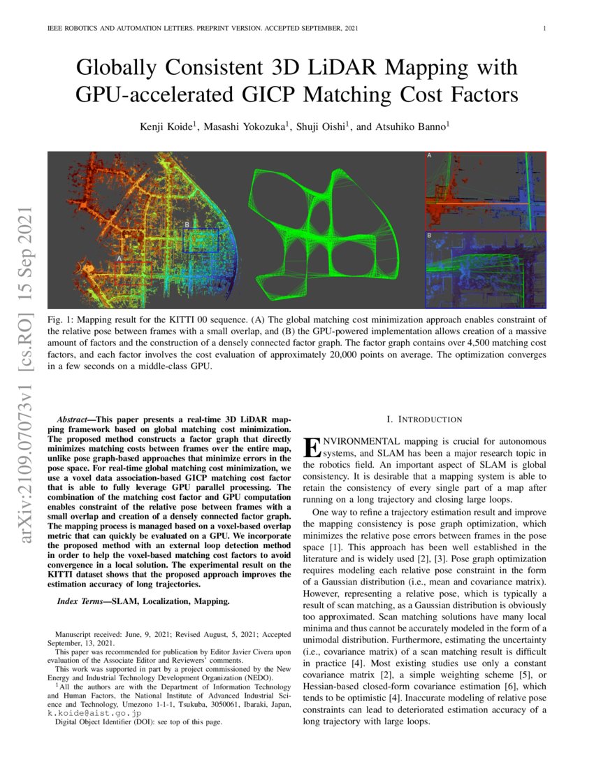 Globally Consistent 3D LiDAR Mapping with GPU-accelerated GICP Matching ...