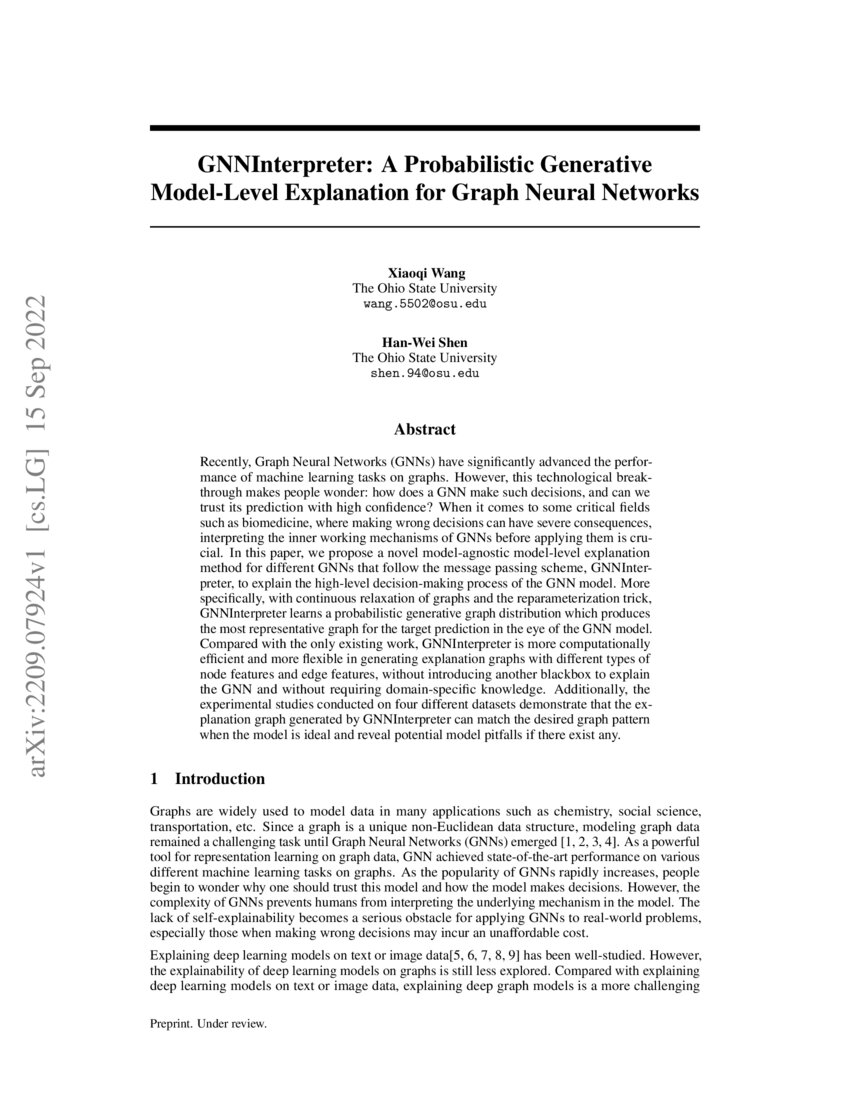 GNNInterpreter: A Probabilistic Generative Model-Level Explanation for ...