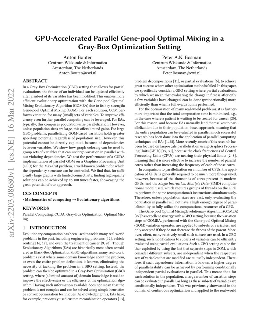 GPUAccelerated Parallel Genepool Optimal Mixing in a GrayBox