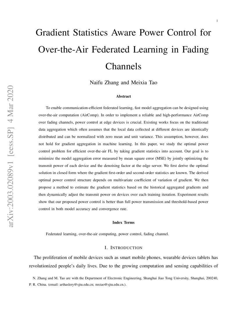 Gradient Statistics Aware Power Control for OvertheAir Federated